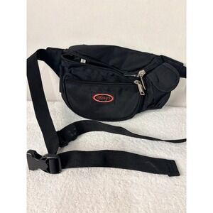 Kings Fanny Pack Waist Bag Black Adjustable Strap Zip Pockets Travel